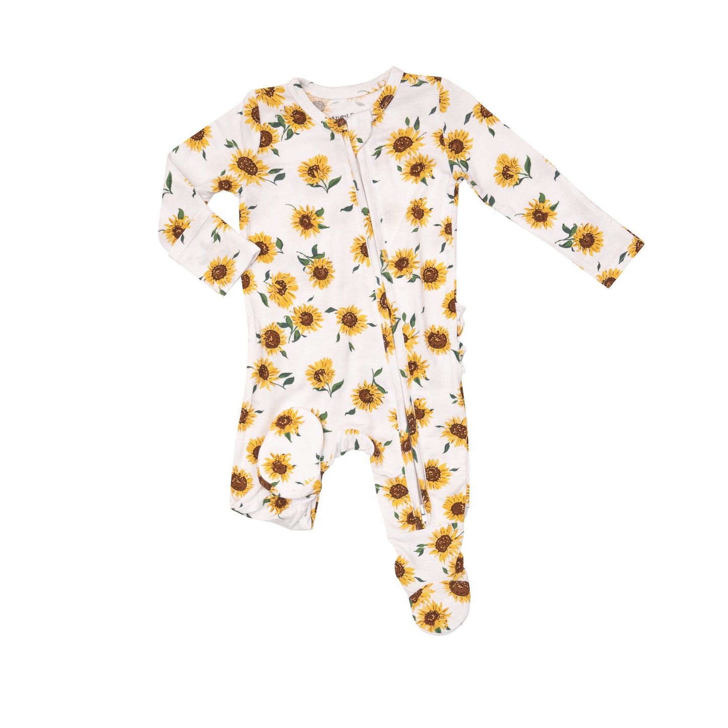 2_Way Ruffle Back Zipper Footsie - Sunflower Ditsy