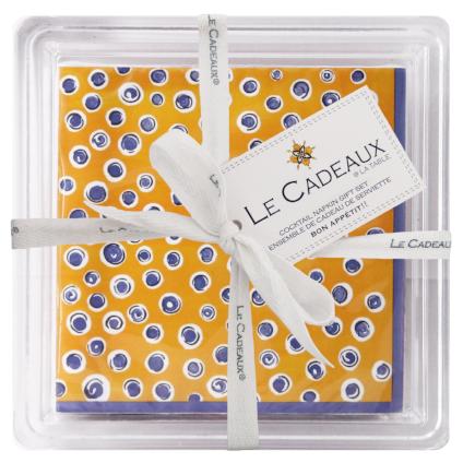 LeCadeaux Gift Set Cocktail Napkins in Acrylic Holder