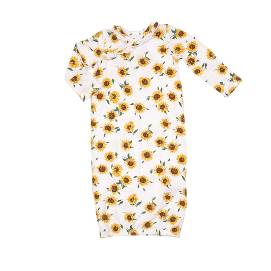 Newborn Gown - Sunflower Ditsy