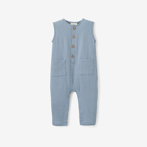 Muslin Sleeveless Jumpsuit - Blue