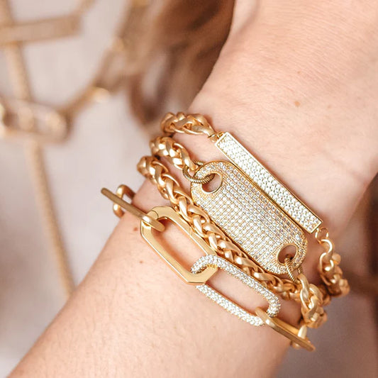 Loni Paul Chunky Rectangle Paperclip Bracelet