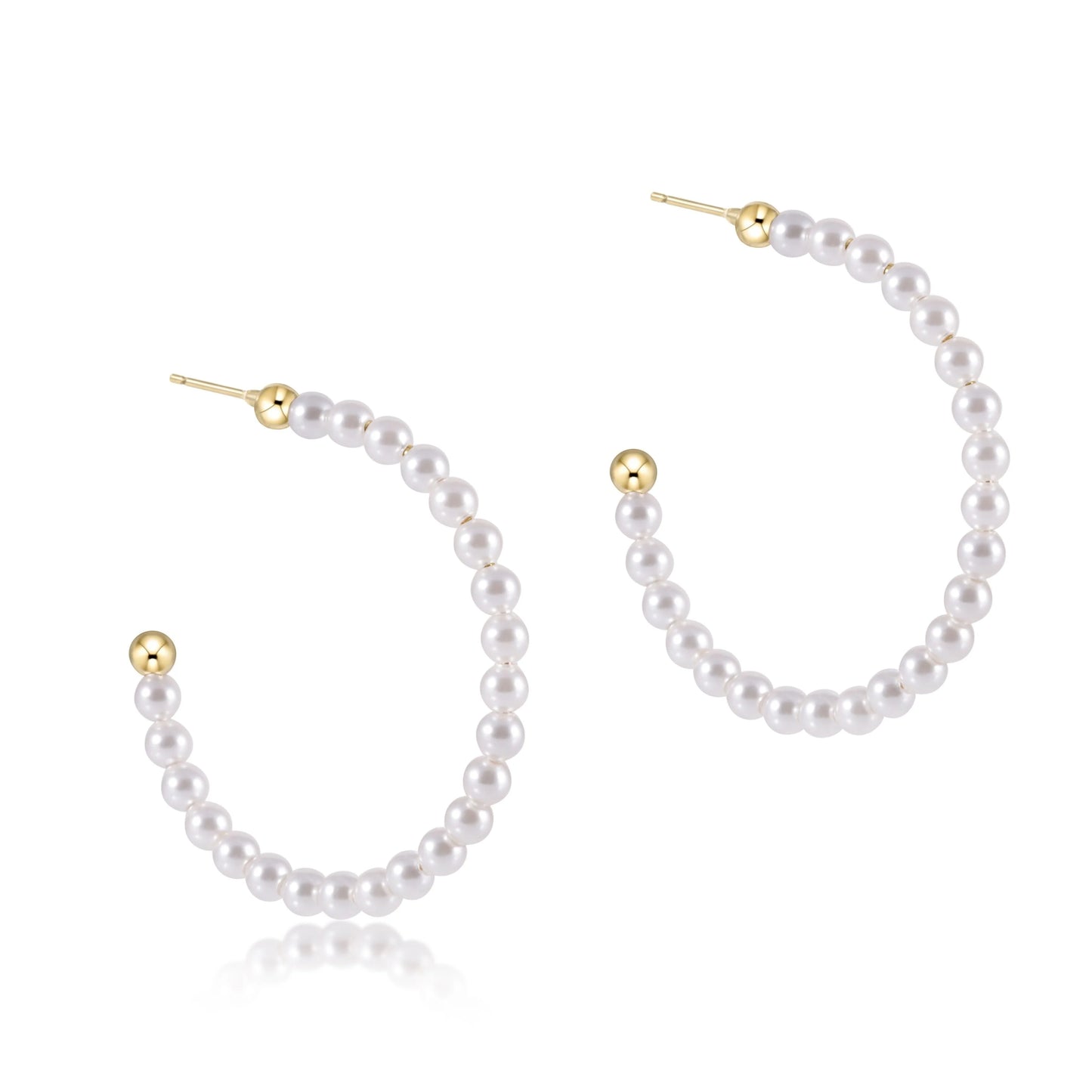 enewton Beaded Gemstone 1.25" Post Hoop - 3mm