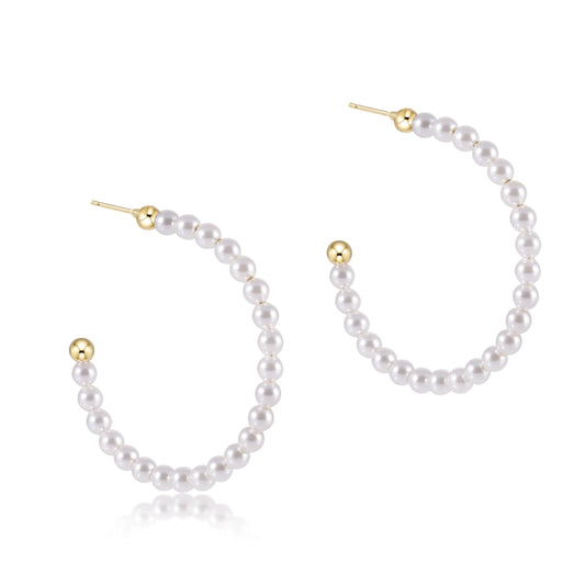 enewton Beaded Gemstone 1.25" Post Hoop - 3mm