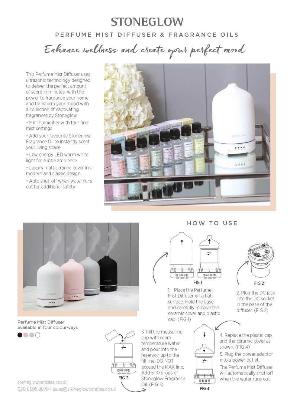 Stoneglow Perfume Mist Diffusers
