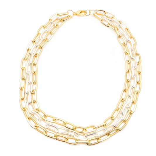 Loni Paul Three Strand Paperclip Necklace