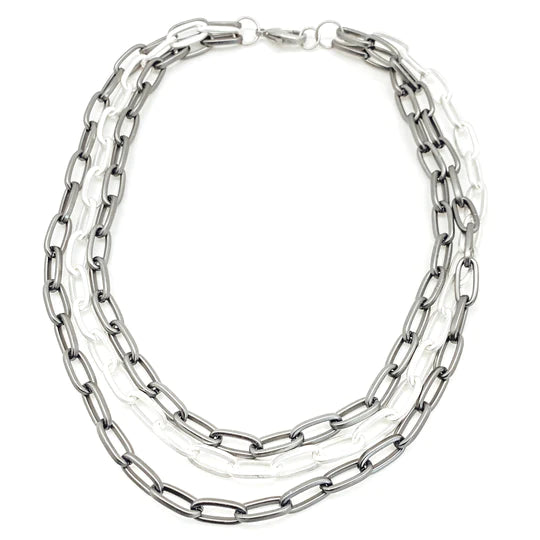Loni Paul Three Strand Paperclip Necklace